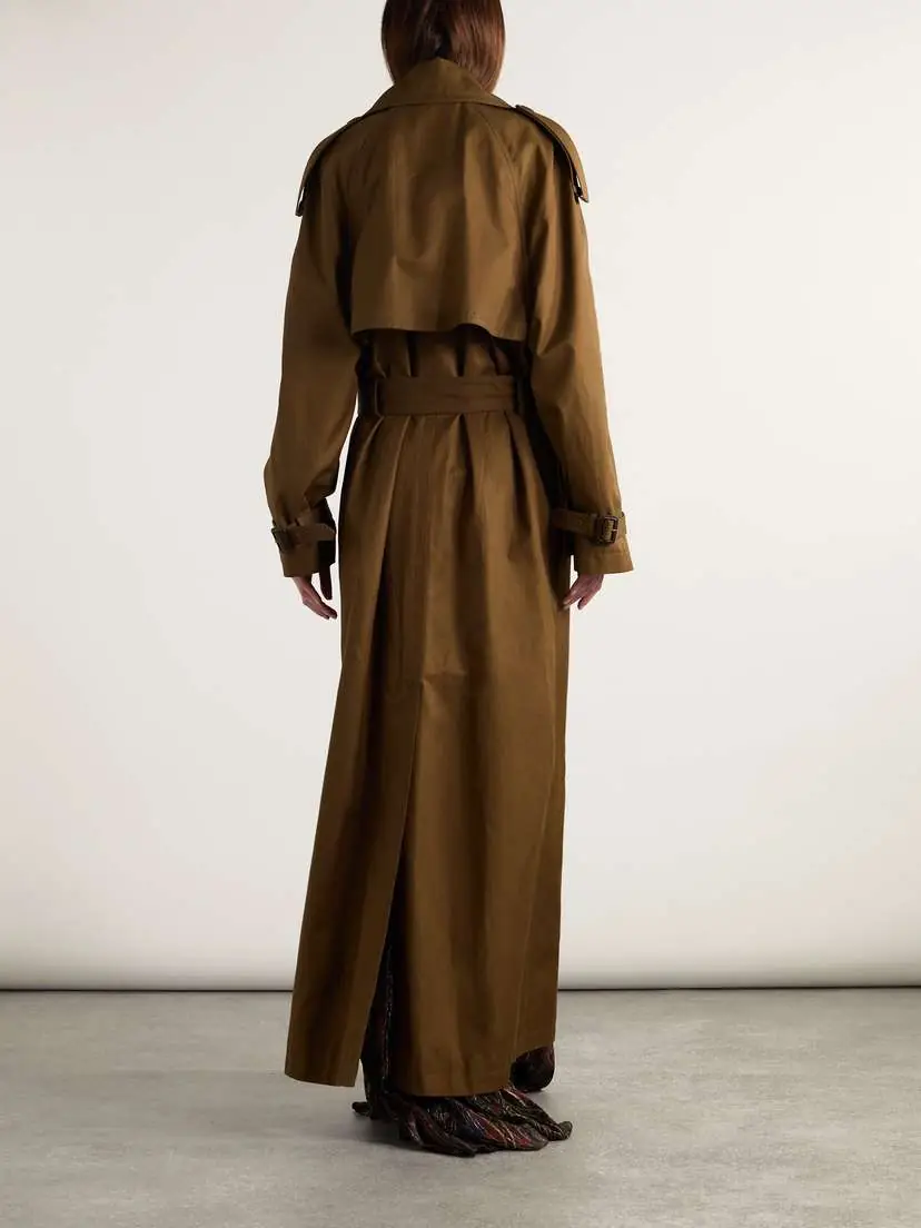 Saint Laurent Oversized Belted Cotton-twill Trench Coat - FR 34 | Thumbnail 4 Saint Laurent Oversized Belted Cotton-twill Trench Coat - FR 34 | Thumbnail 4