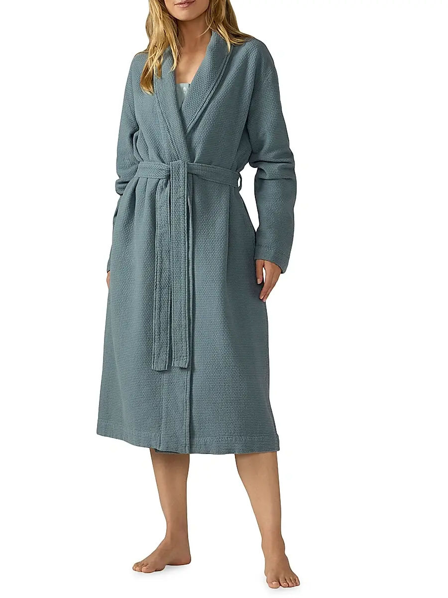 Coyuchi Women's Adriatic Organic Robe - River | Thumbnail 2