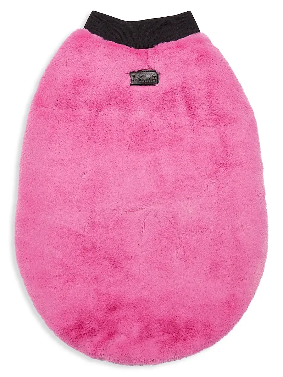 Apparis Carter Faux Fur Dog Sweater - Sugar Pink | Image 1 Apparis Carter Faux Fur Dog Sweater - Sugar Pink | Image 1