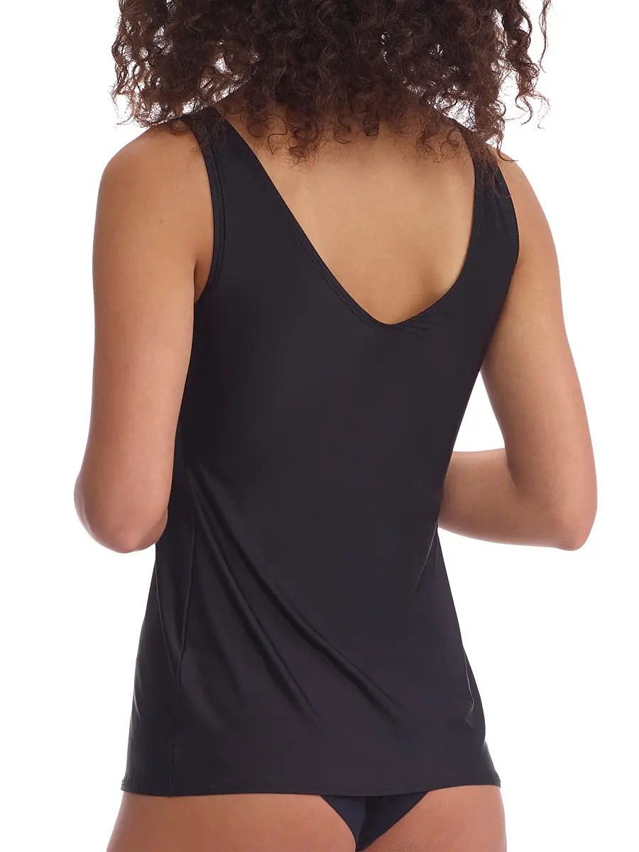 Commando Women's Faux Silk V-Neck Tank Top - Black | Thumbnail 3 Commando Women's Faux Silk V-Neck Tank Top - Black | Thumbnail 3