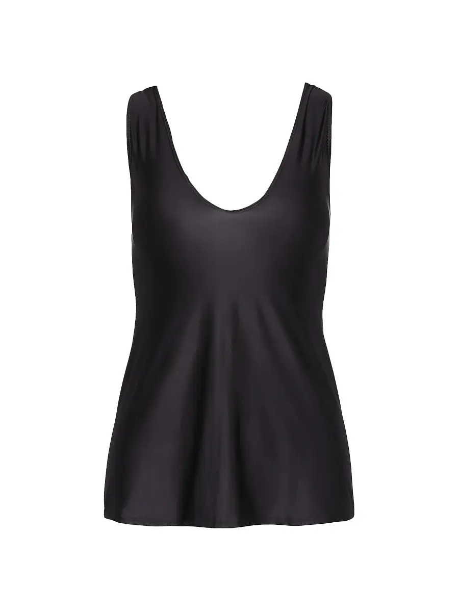 Commando Women's Faux Silk V-Neck Tank Top - Black | Thumbnail 4 Commando Women's Faux Silk V-Neck Tank Top - Black | Thumbnail 4