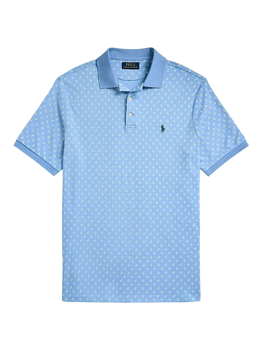 Polo Ralph Lauren Men's Custom-Slim Paisley Cotton Polo Shirt - Powder Purple Mini Paisley | Thumbnail 6 Polo Ralph Lauren Men's Custom-Slim Paisley Cotton Polo Shirt - Powder Purple Mini Paisley | Thumbnail 6
