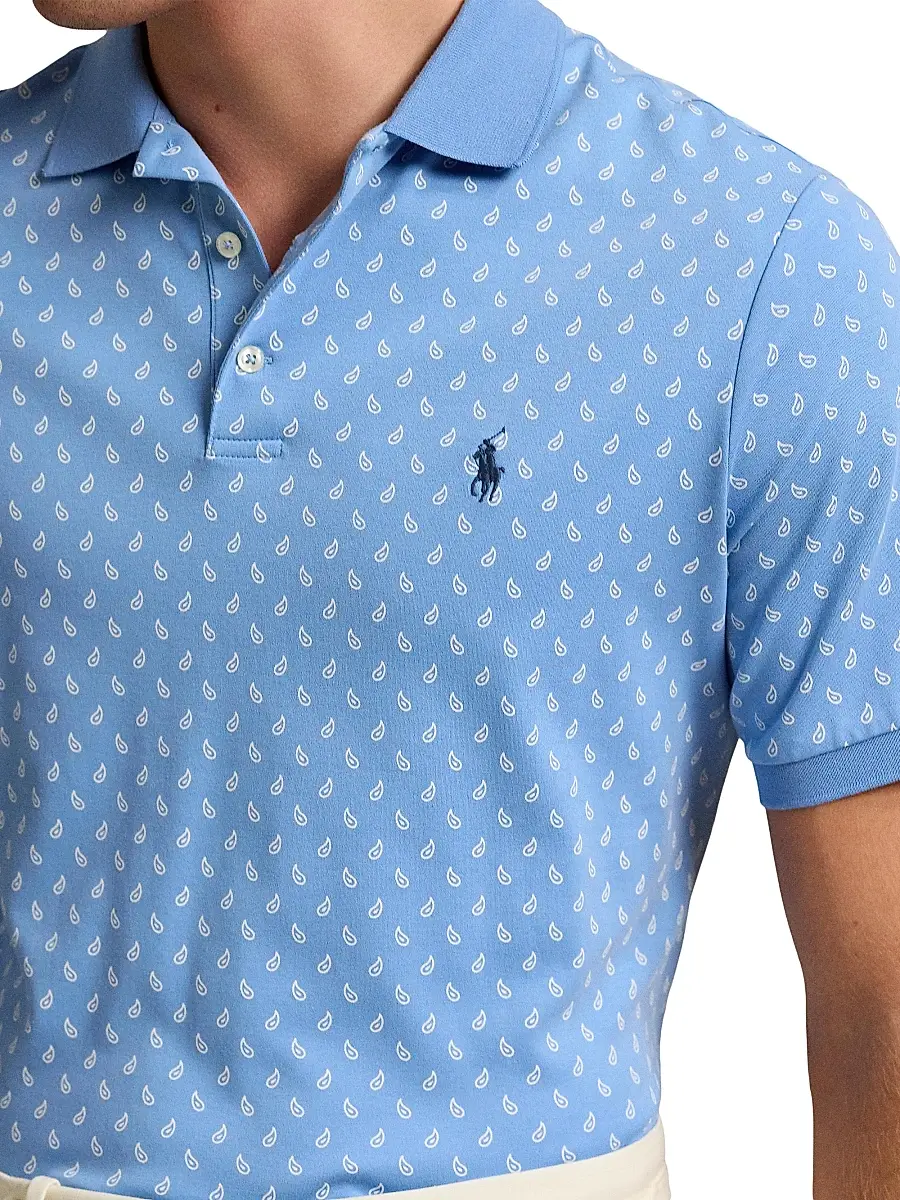 Polo Ralph Lauren Men's Custom-Slim Paisley Cotton Polo Shirt - Powder Purple Mini Paisley | Thumbnail 10 Polo Ralph Lauren Men's Custom-Slim Paisley Cotton Polo Shirt - Powder Purple Mini Paisley | Thumbnail 10