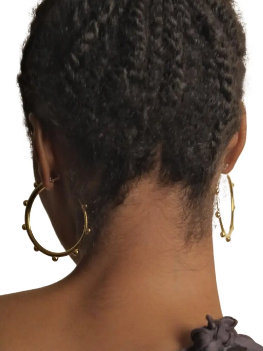 Women's Khartoum 18K Gold Vermeil Embellished Hoops - Polished Gold Vermeil