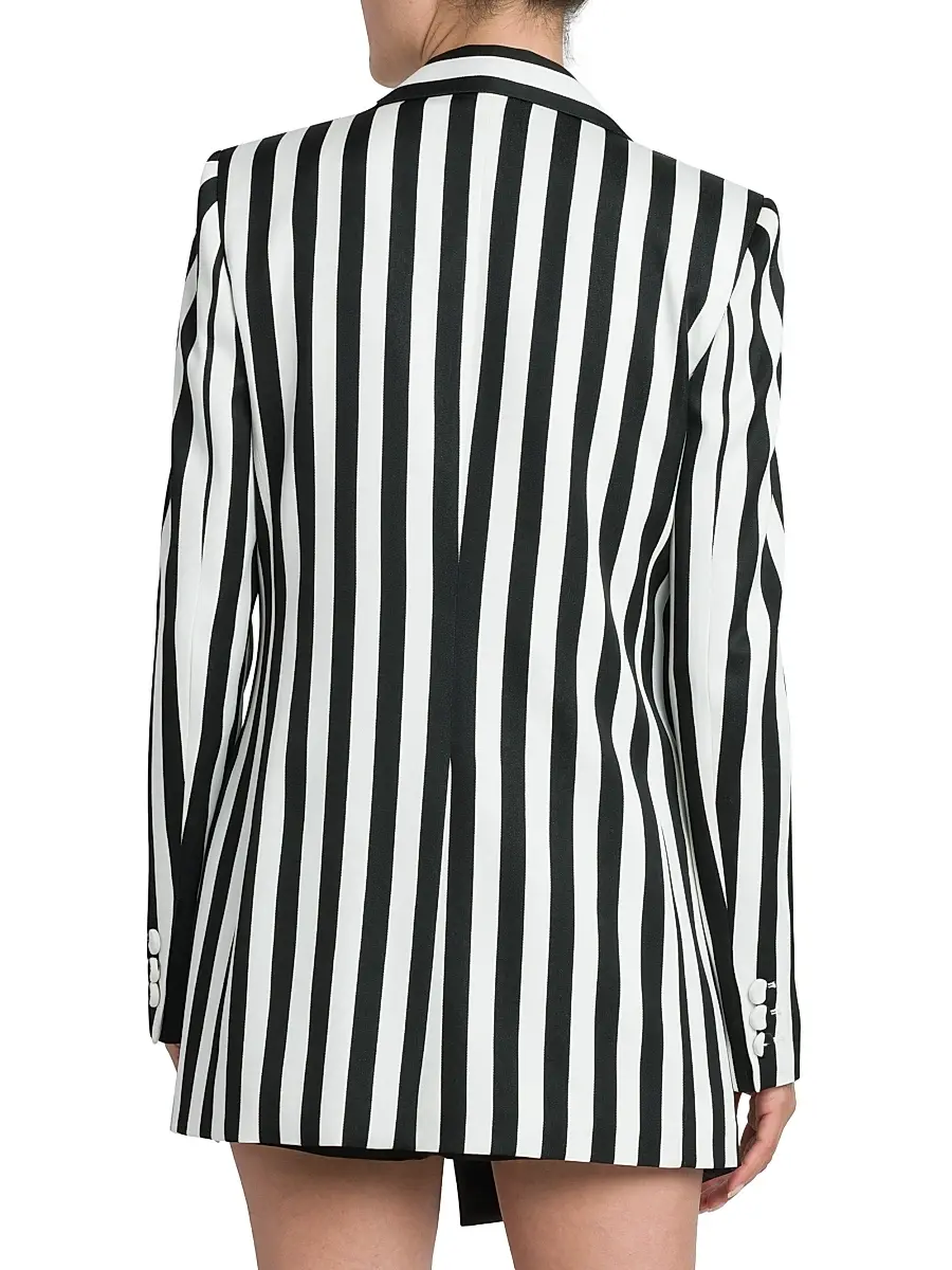 Moschino Women's Archive Stripes Tailored Jacket - Black White | Thumbnail 5 Moschino Women's Archive Stripes Tailored Jacket - Black White | Thumbnail 5