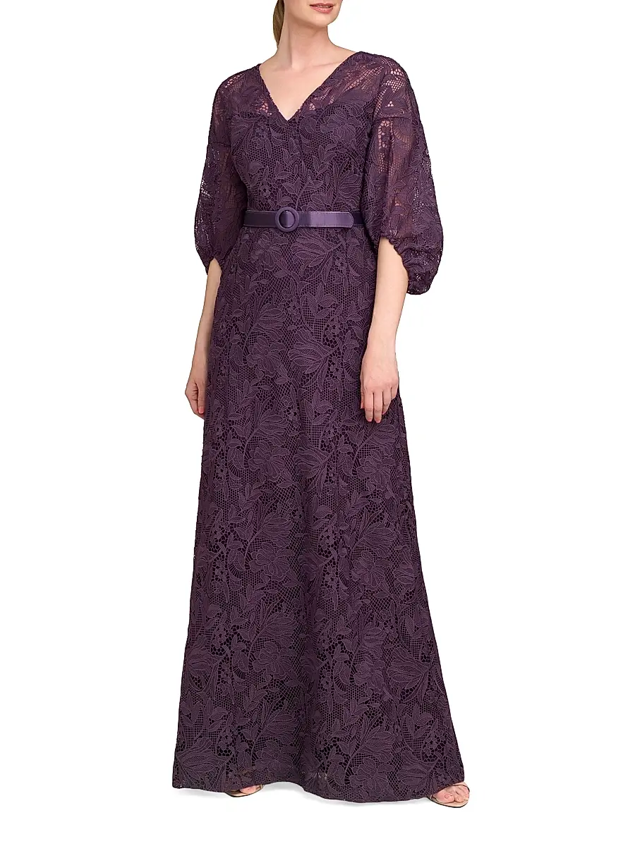 Kay Unger Women's Delaney Lace A-Line Gown | Thumbnail 2 Kay Unger Women's Delaney Lace A-Line Gown | Thumbnail 2