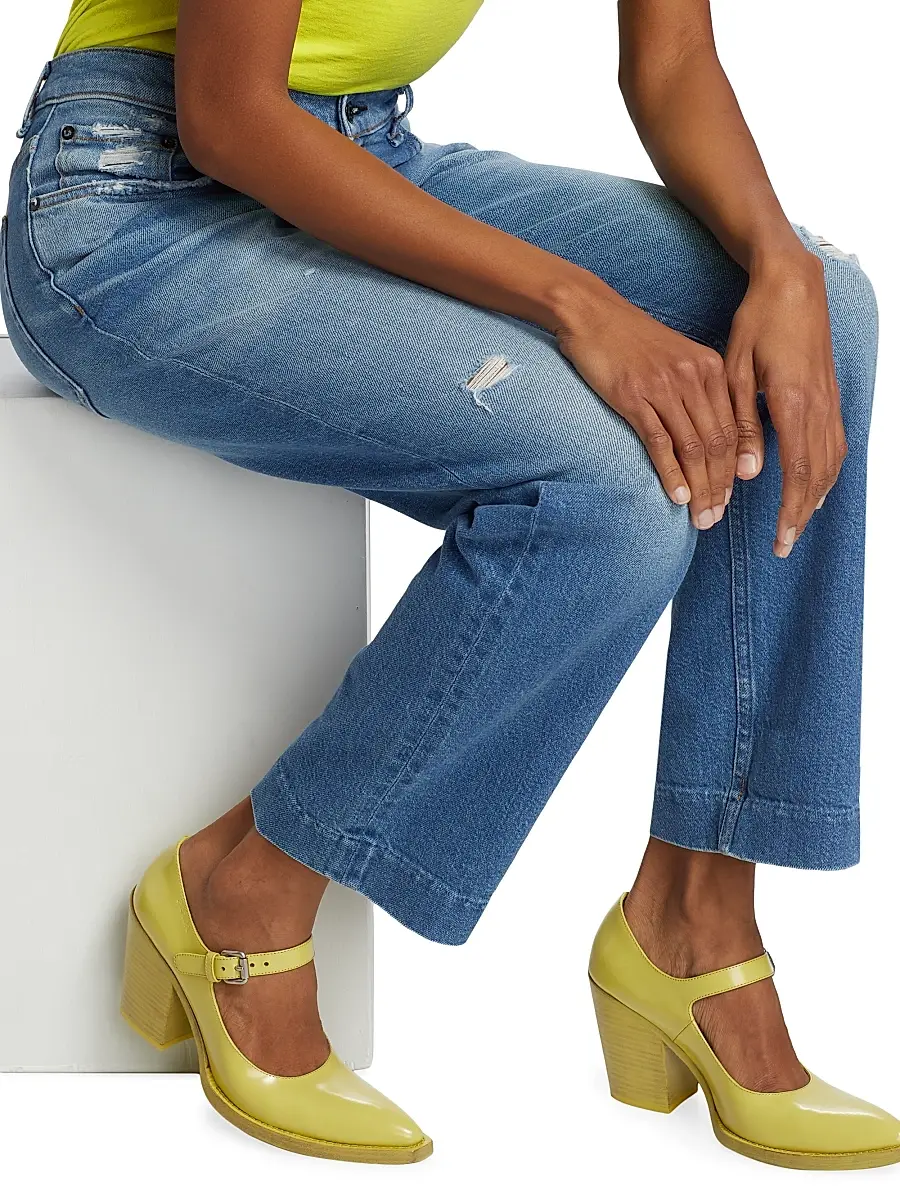 Askk NY Women's Beau High-Rise Distressed Straight-Leg Jeans | Thumbnail 6