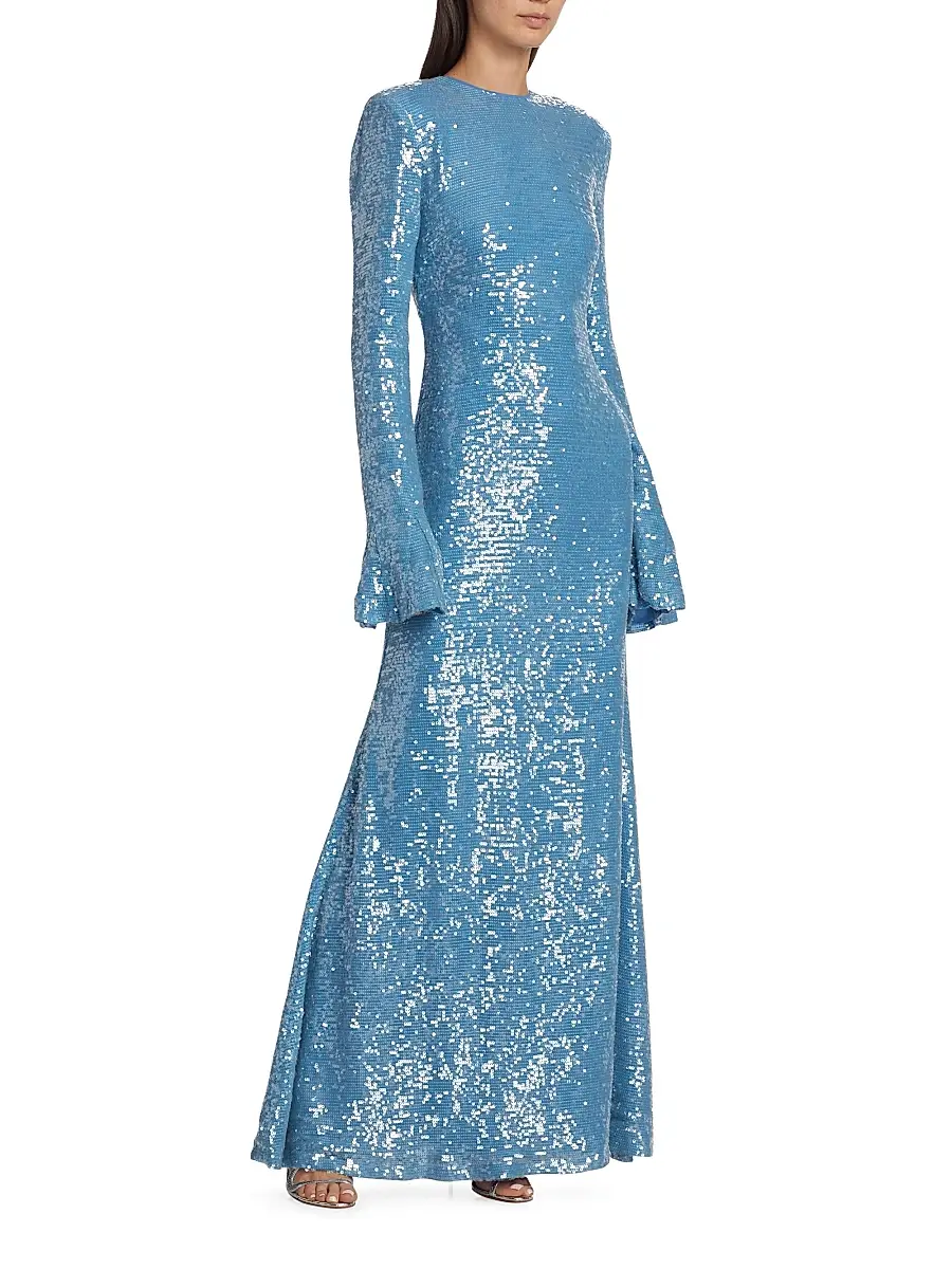 Lapointe Women's Sequined Flare-Sleeve Maxi Dress | Thumbnail 2