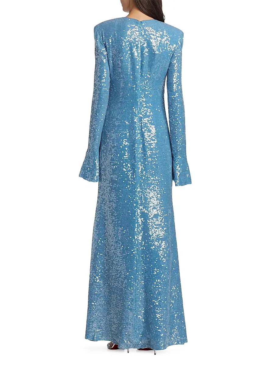Lapointe Women's Sequined Flare-Sleeve Maxi Dress | Thumbnail 5