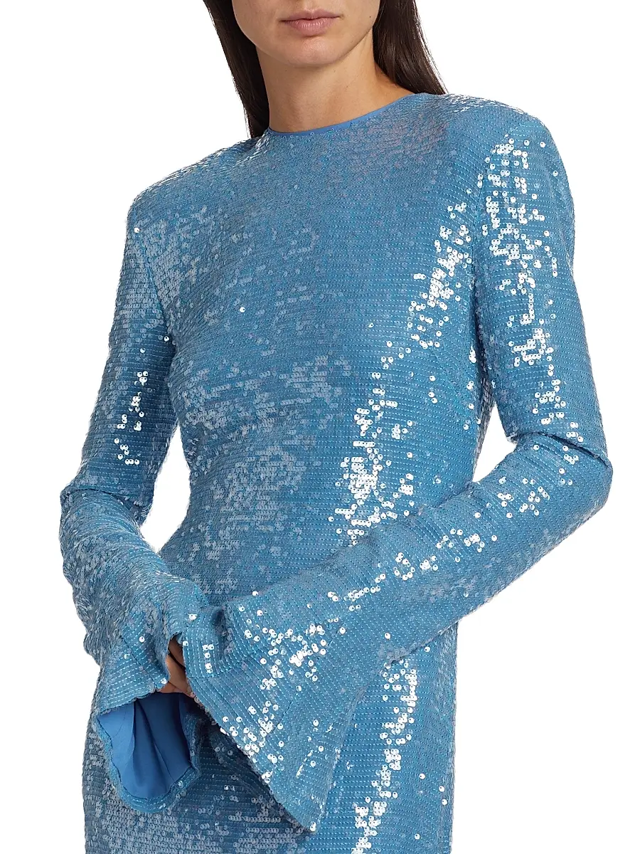 Lapointe Women's Sequined Flare-Sleeve Maxi Dress | Thumbnail 6