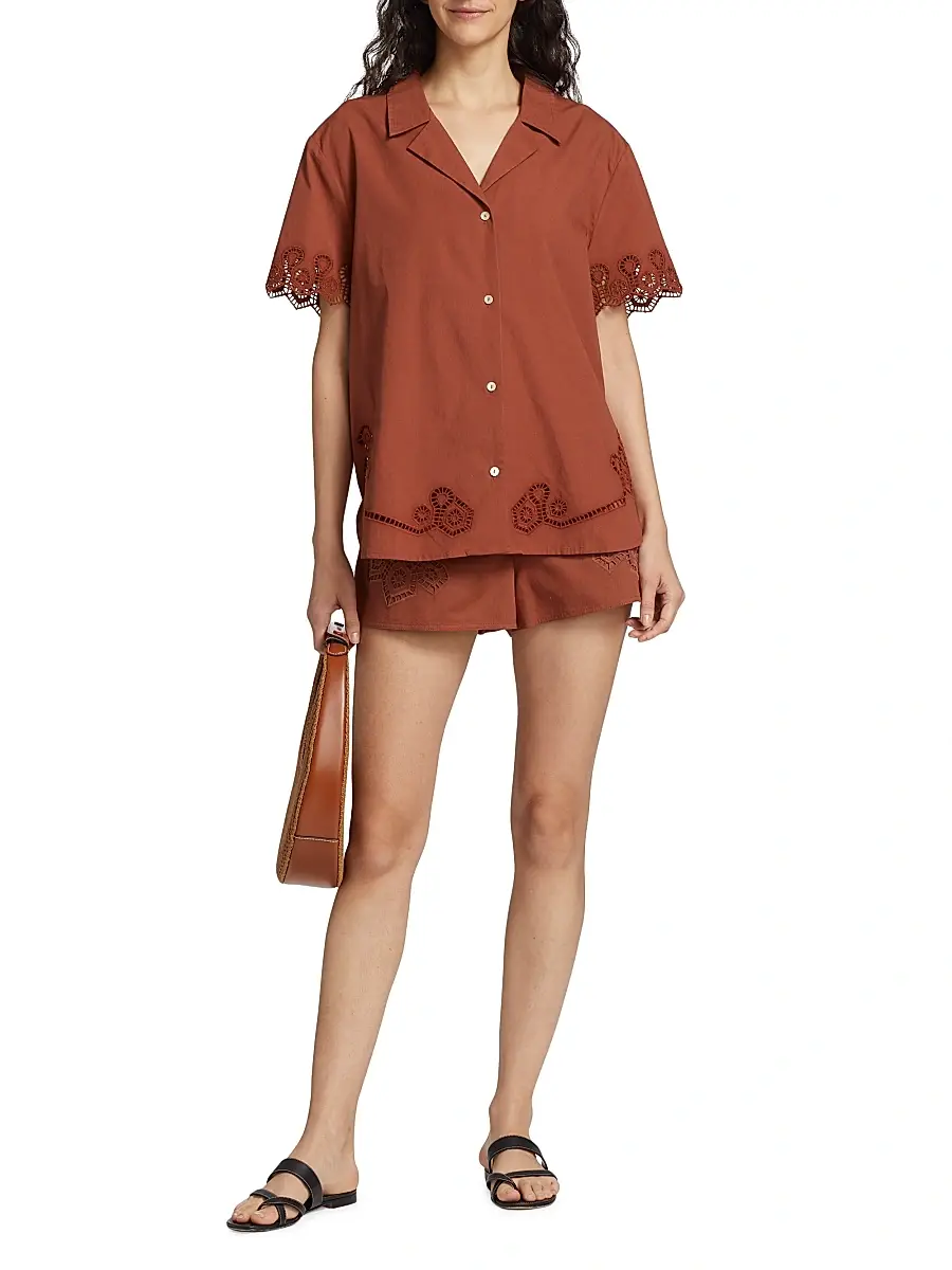 TANYA TAYLOR Women's Taytum Cotton Button-Front Top | Thumbnail 2 TANYA TAYLOR Women's Taytum Cotton Button-Front Top | Thumbnail 2