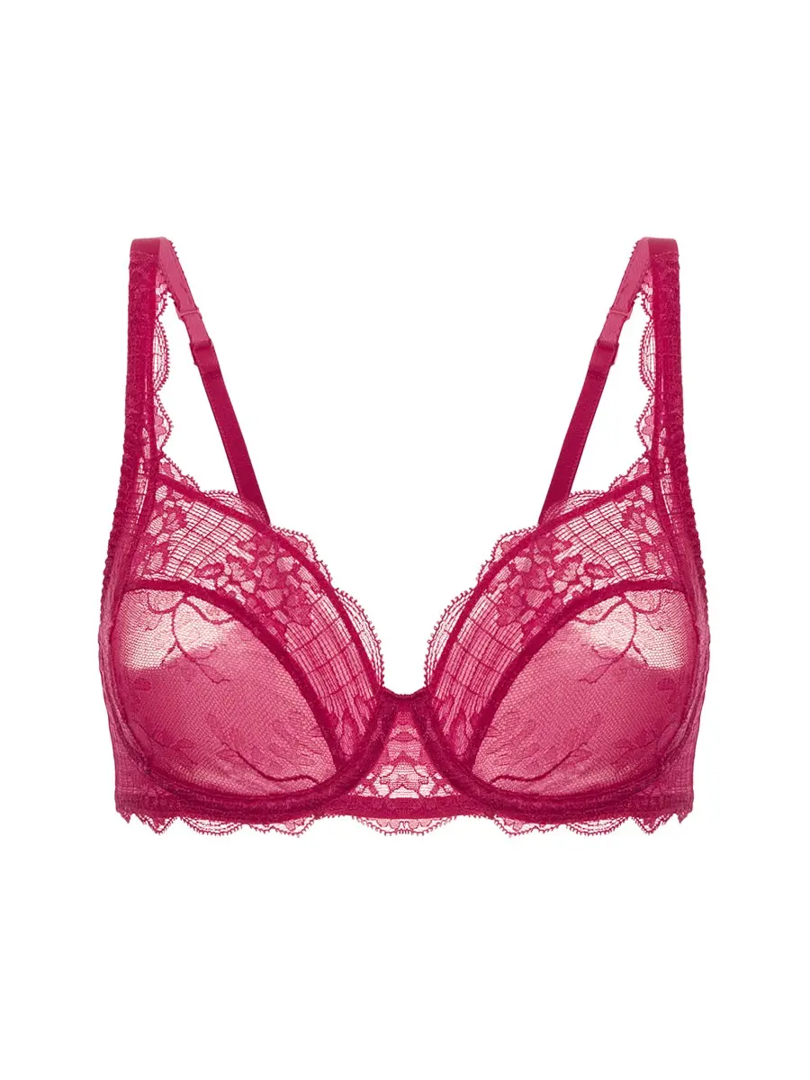 Simone Pérèle Women's Full-Coverage Lace Underwire Bra - Cranberry | Thumbnail 3 Simone Pérèle Women's Full-Coverage Lace Underwire Bra - Cranberry | Thumbnail 3