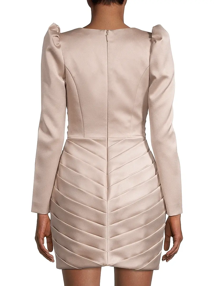 Lavish Alice Women's Pleated Bonded Satin Minidress | Thumbnail 5 Lavish Alice Women's Pleated Bonded Satin Minidress | Thumbnail 5