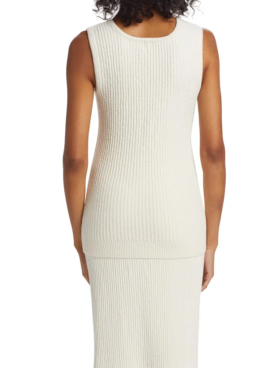 Toteme Women's Cotton-Blend Bouclé Knit Tank - Ecru | Thumbnail 4 Toteme Women's Cotton-Blend Bouclé Knit Tank - Ecru | Thumbnail 4