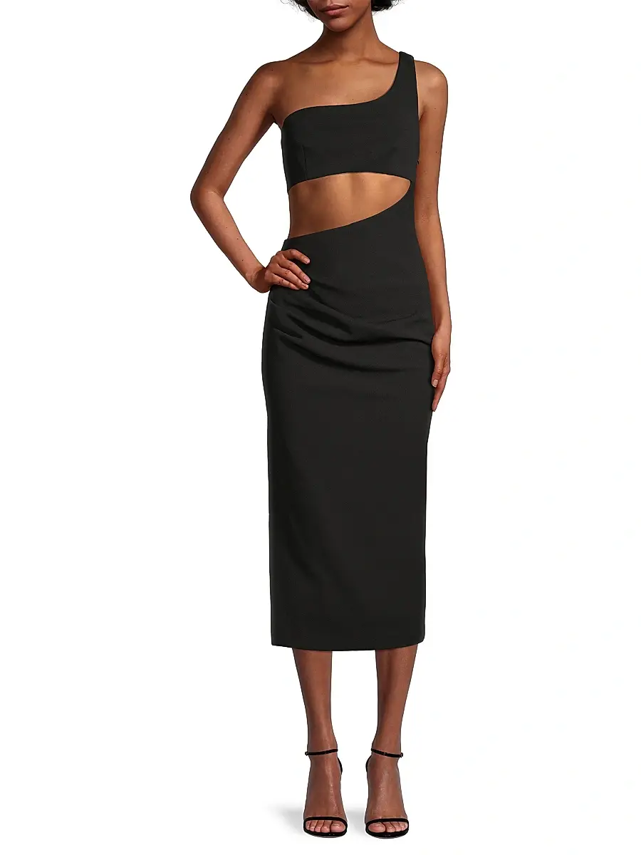 Misha Women's Elisebeth Crepe One-Shoulder Midi-Dress | Thumbnail 2 Misha Women's Elisebeth Crepe One-Shoulder Midi-Dress | Thumbnail 2