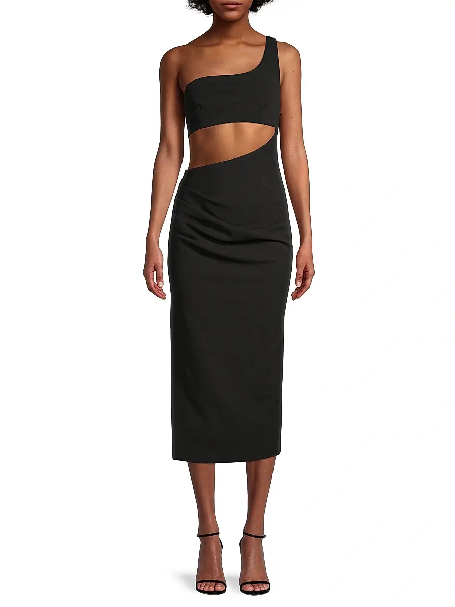 Misha Women's Elisebeth Crepe One-Shoulder Midi-Dress | Thumbnail 3 Misha Women's Elisebeth Crepe One-Shoulder Midi-Dress | Thumbnail 3