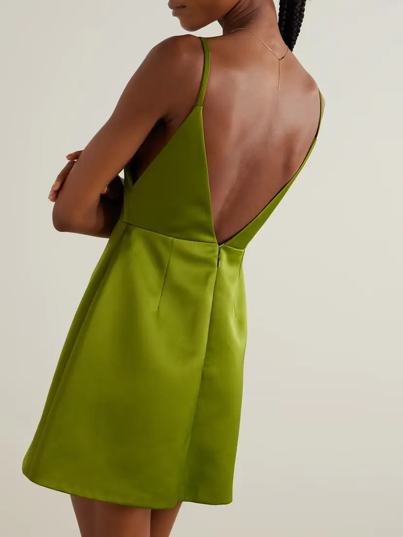 Emilia Wickstead Vero Open-back Recycled-satin Mini Dress | Thumbnail 3