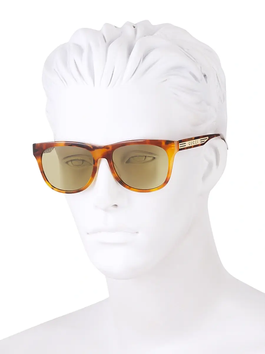 Gucci Men's Seasonal Icon 55M Rectangular Sunglasses - Avana | Thumbnail 4 Gucci Men's Seasonal Icon 55M Rectangular Sunglasses - Avana | Thumbnail 4
