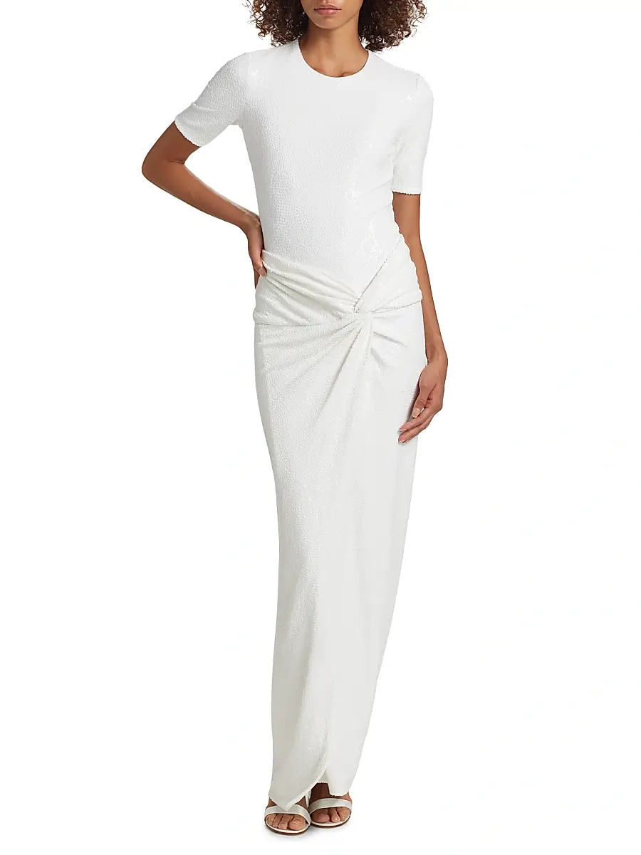 Michael Kors Collection Women's Pareo Sequined Maxi Skirt - Optic White | Thumbnail 2 Michael Kors Collection Women's Pareo Sequined Maxi Skirt - Optic White | Thumbnail 2