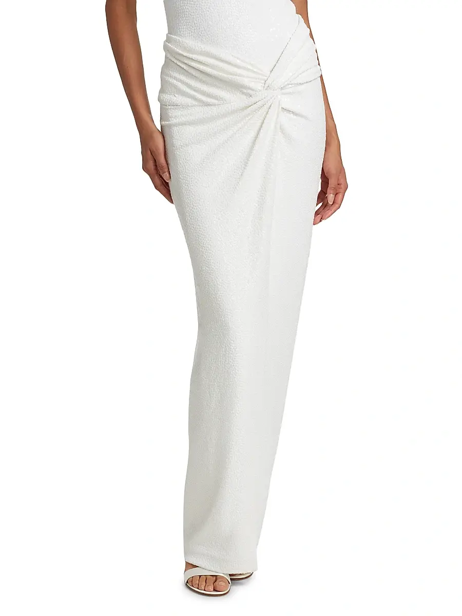 Michael Kors Collection Women's Pareo Sequined Maxi Skirt - Optic White | Thumbnail 3 Michael Kors Collection Women's Pareo Sequined Maxi Skirt - Optic White | Thumbnail 3