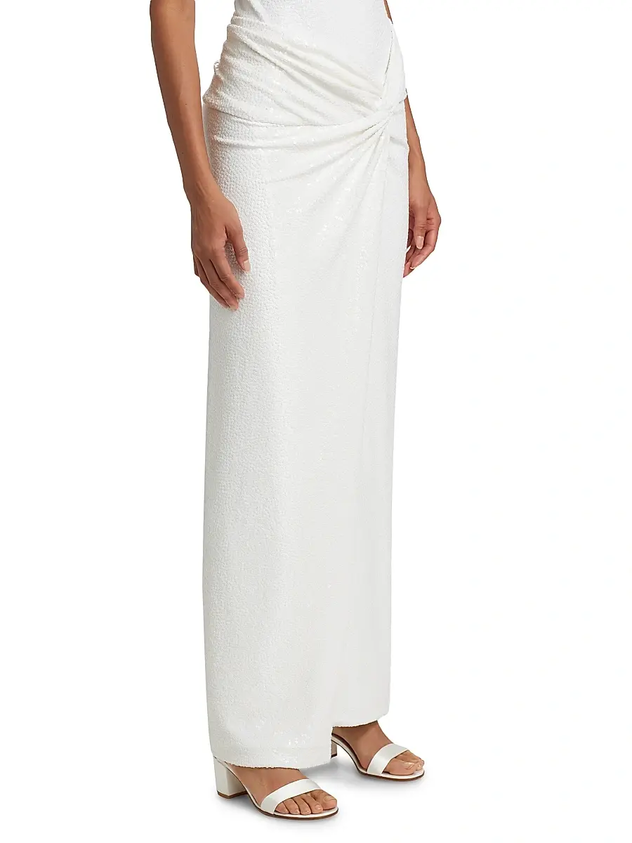 Michael Kors Collection Women's Pareo Sequined Maxi Skirt - Optic White | Thumbnail 4 Michael Kors Collection Women's Pareo Sequined Maxi Skirt - Optic White | Thumbnail 4