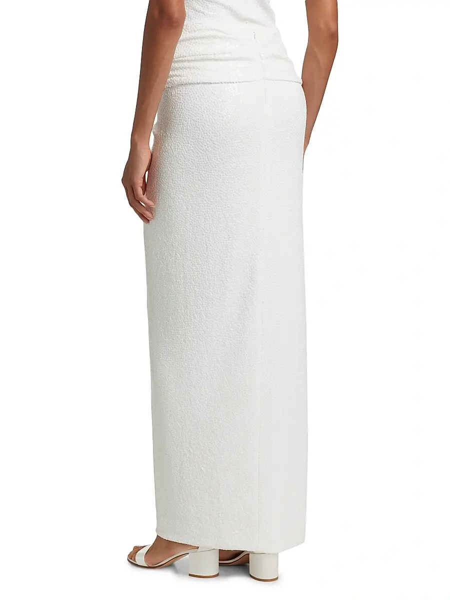 Michael Kors Collection Women's Pareo Sequined Maxi Skirt - Optic White | Thumbnail 5 Michael Kors Collection Women's Pareo Sequined Maxi Skirt - Optic White | Thumbnail 5