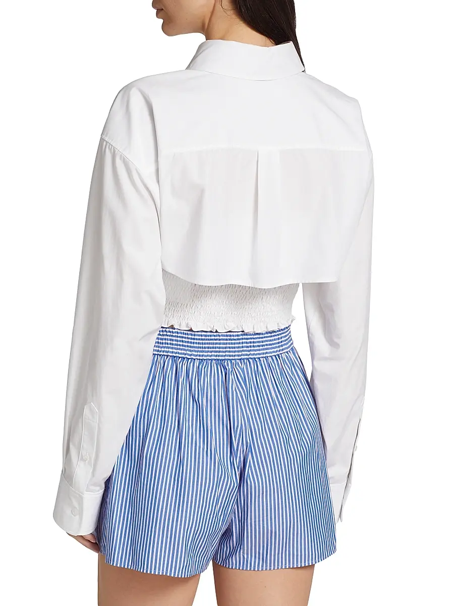 alexanderwang.t Women's Smocked Cami Overshirt Twinset - White | Thumbnail 5 alexanderwang.t Women's Smocked Cami Overshirt Twinset - White | Thumbnail 5