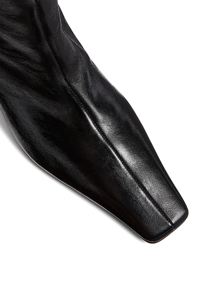 Khaite Women's Ona 55MM Leather Ankle Boots - Black | Thumbnail 4