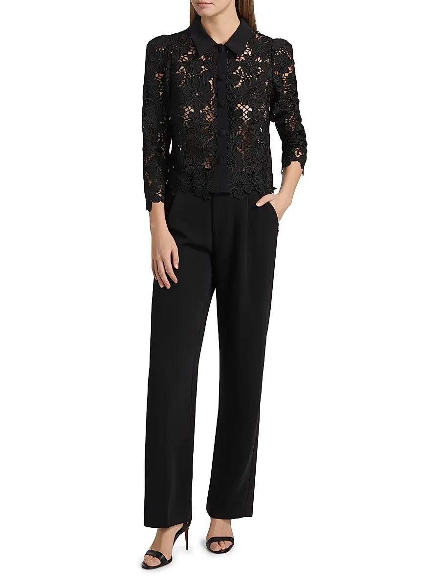 Milly Women's June Lace Button-Front Shirt | Thumbnail 2 Milly Women's June Lace Button-Front Shirt | Thumbnail 2