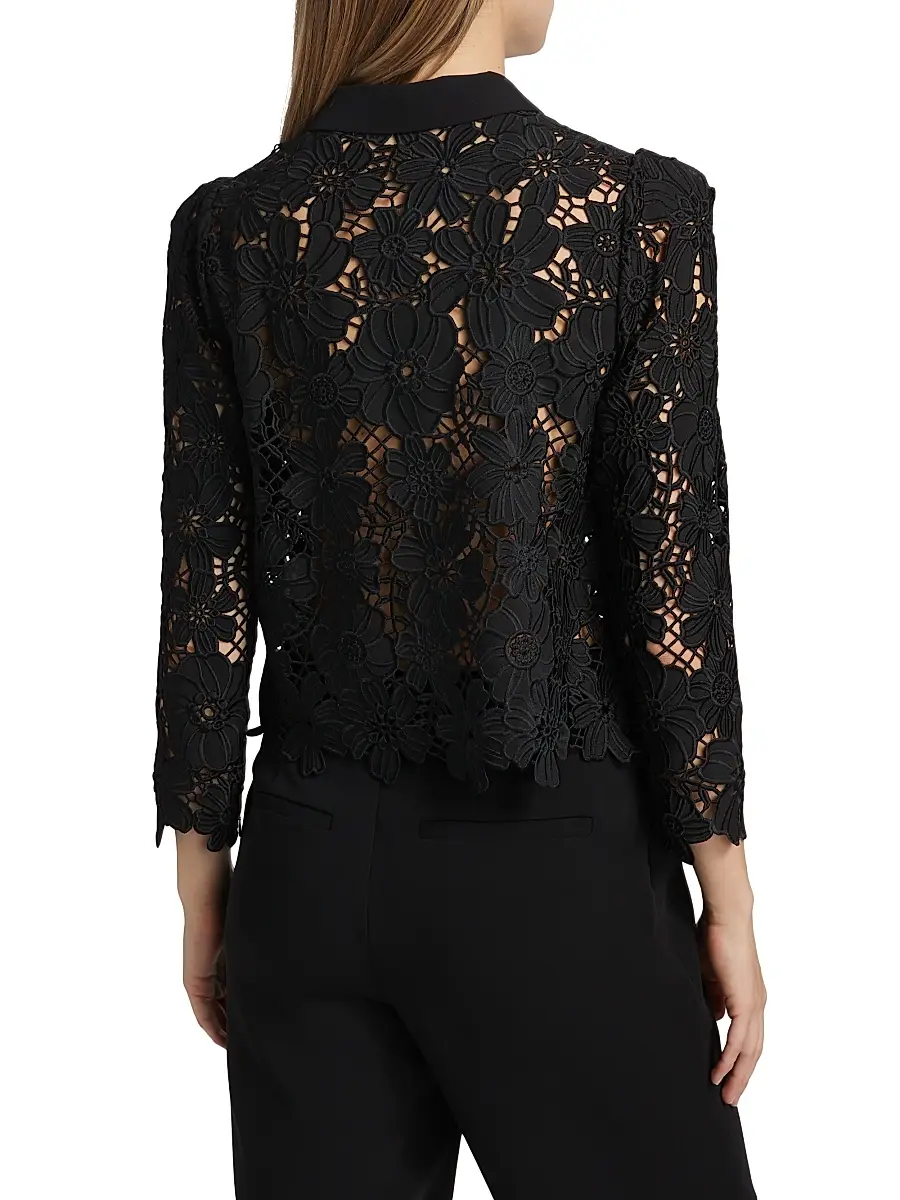 Milly Women's June Lace Button-Front Shirt | Thumbnail 5 Milly Women's June Lace Button-Front Shirt | Thumbnail 5
