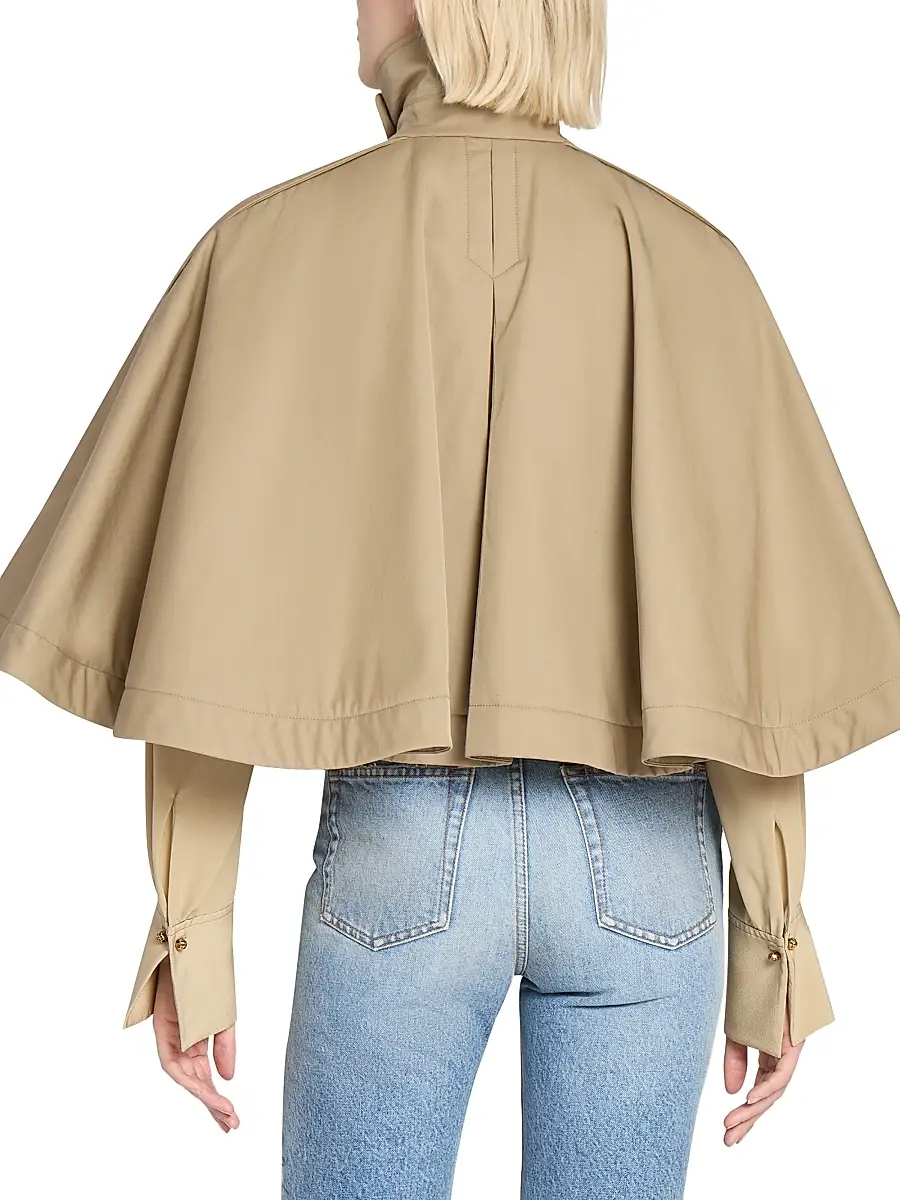 Chloé Women's Cape Tie-Neck Coat - Soften Brown | Thumbnail 5 Chloé Women's Cape Tie-Neck Coat - Soften Brown | Thumbnail 5