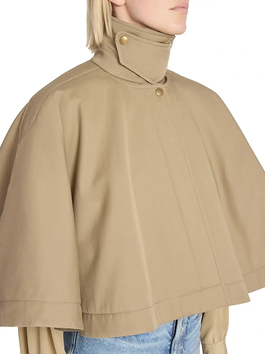Chloé Women's Cape Tie-Neck Coat - Soften Brown | Thumbnail 6 Chloé Women's Cape Tie-Neck Coat - Soften Brown | Thumbnail 6