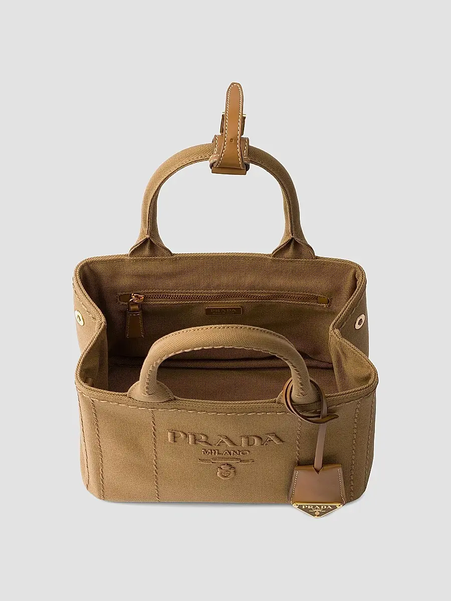 Prada Women's Jardiniere Mini Cotton Canvas Top Handle Bag | Thumbnail 5