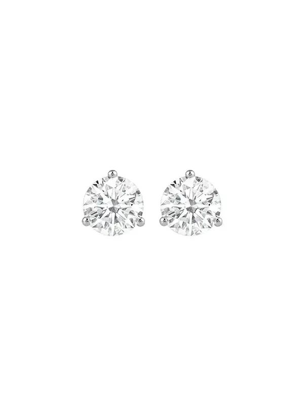 IGI 3.06ct Diamond 18K Gold Martini Set Stud Earrings