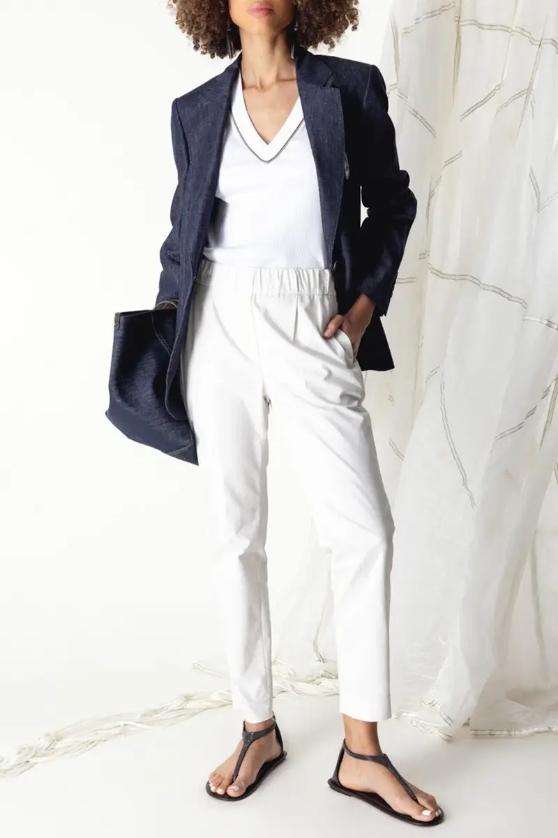 Brunello Cucinelli Classic Pull On Pant - Moonlight | Thumbnail 2