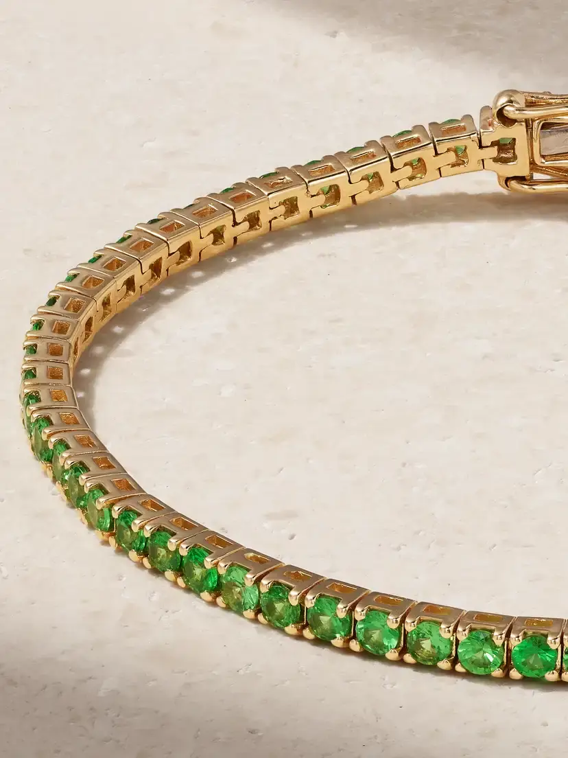 Roxanne First 14-karat Gold Tsavorite Tennis Bracelet | Thumbnail 4 Roxanne First 14-karat Gold Tsavorite Tennis Bracelet | Thumbnail 4