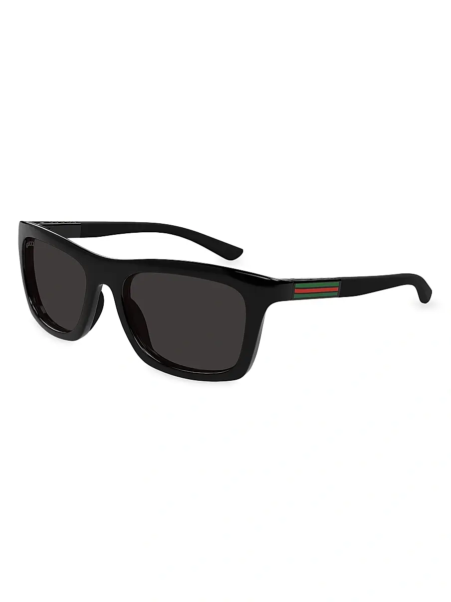 Gucci Men's Active 54MM Squared Sunglasses - Dark Grey Black | Image 1 Gucci Men's Active 54MM Squared Sunglasses - Dark Grey Black | Image 1