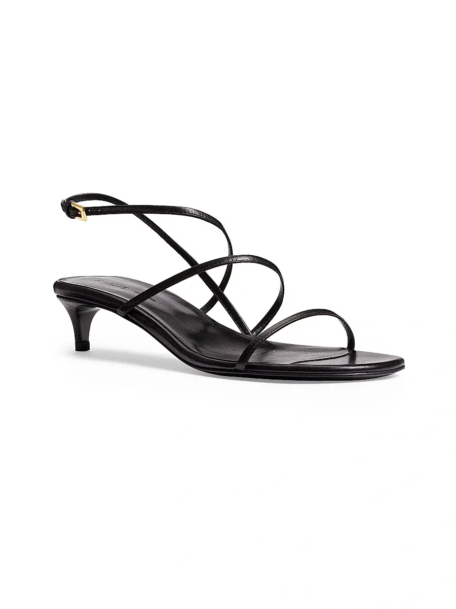 Khaite Women's Loop Strappy Leather Sandals - Black | Thumbnail 2 Khaite Women's Loop Strappy Leather Sandals - Black | Thumbnail 2