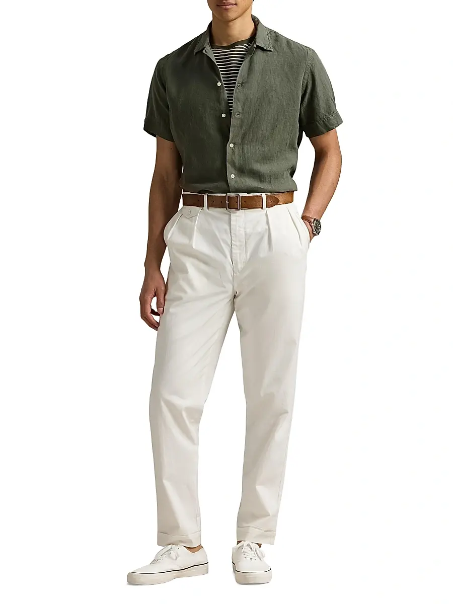 Polo Ralph Lauren Men's Classic-Fit Linen Camp Shirt | Thumbnail 2 Polo Ralph Lauren Men's Classic-Fit Linen Camp Shirt | Thumbnail 2