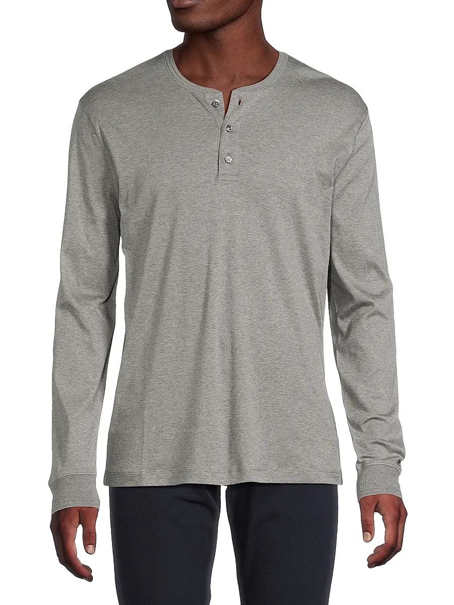 Ralph Lauren Purple Label Men's Interlock Henley Shirt | Thumbnail 3 Ralph Lauren Purple Label Men's Interlock Henley Shirt | Thumbnail 3