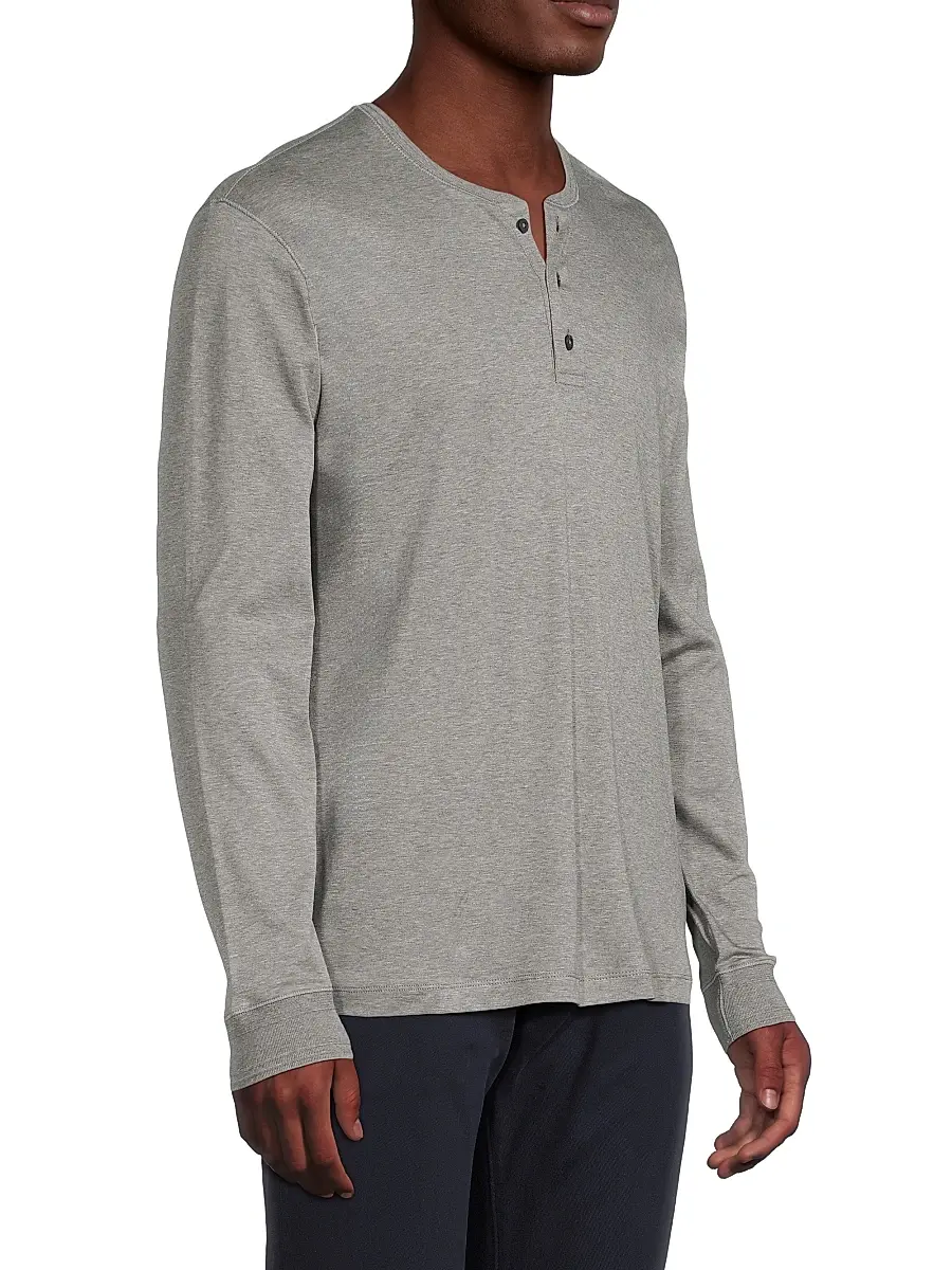 Ralph Lauren Purple Label Men's Interlock Henley Shirt | Thumbnail 4 Ralph Lauren Purple Label Men's Interlock Henley Shirt | Thumbnail 4