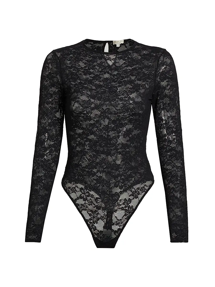 Fleur du Mal Women's Le Stretch Long-Sleeve Bodysuit - Black | Image 1 Fleur du Mal Women's Le Stretch Long-Sleeve Bodysuit - Black | Image 1