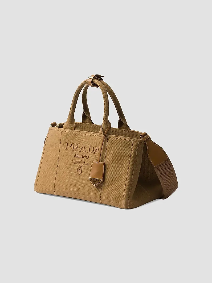 Prada Women's Jardiniere Large Cotton Canvas Top Handle Bag | Thumbnail 5 Prada Women's Jardiniere Large Cotton Canvas Top Handle Bag | Thumbnail 5