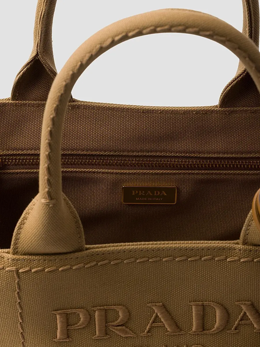 Prada Women's Jardiniere Large Cotton Canvas Top Handle Bag | Thumbnail 7 Prada Women's Jardiniere Large Cotton Canvas Top Handle Bag | Thumbnail 7