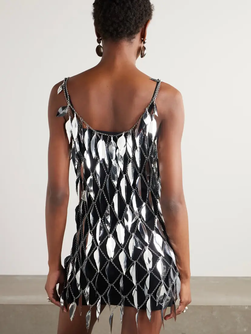 Rabanne Chainmail And Jersey Mini Dress | Thumbnail 3