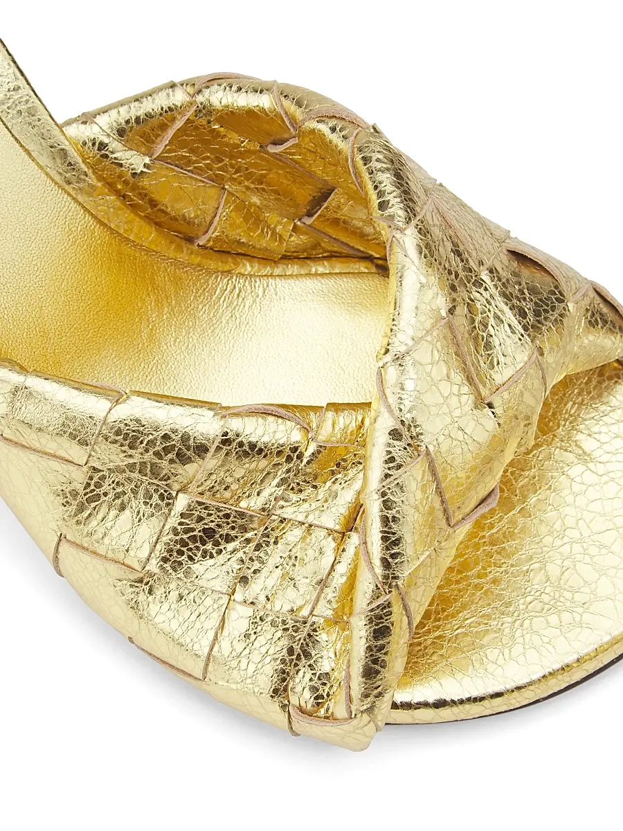Bottega Veneta Women's Blink 80MM Metallic Intrecciato Leather Sandals - Silver | Thumbnail 11 Bottega Veneta Women's Blink 80MM Metallic Intrecciato Leather Sandals - Silver | Thumbnail 11