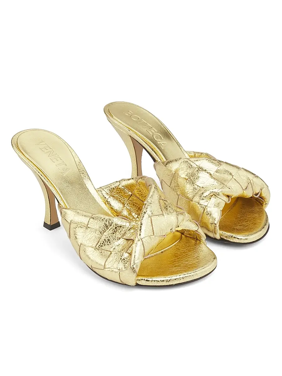 Bottega Veneta Women's Blink 80MM Metallic Intrecciato Leather Sandals - Silver | Thumbnail 7 Bottega Veneta Women's Blink 80MM Metallic Intrecciato Leather Sandals - Silver | Thumbnail 7