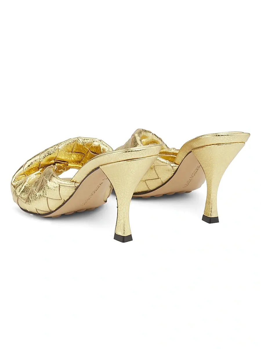Bottega Veneta Women's Blink 80MM Metallic Intrecciato Leather Sandals - Silver | Thumbnail 8 Bottega Veneta Women's Blink 80MM Metallic Intrecciato Leather Sandals - Silver | Thumbnail 8