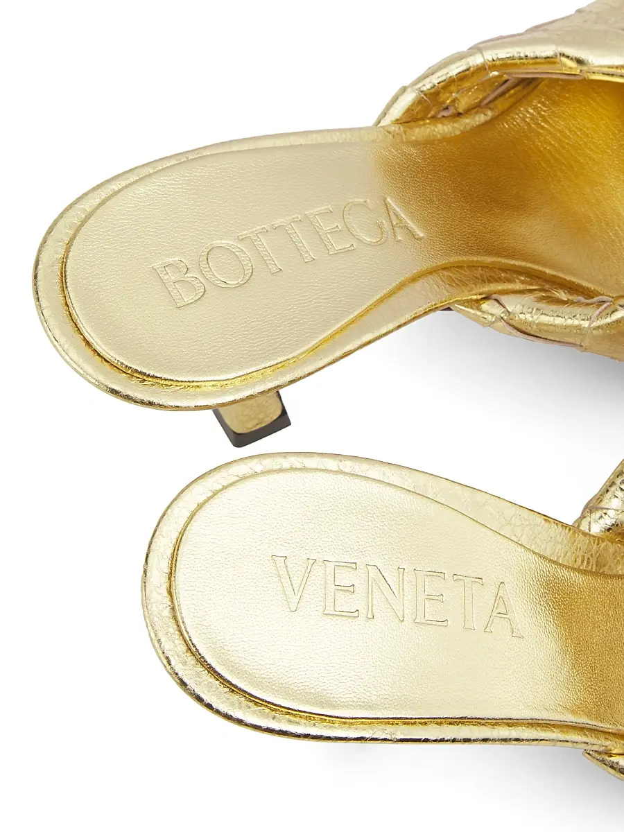 Bottega Veneta Women's Blink 80MM Metallic Intrecciato Leather Sandals - Silver | Thumbnail 10 Bottega Veneta Women's Blink 80MM Metallic Intrecciato Leather Sandals - Silver | Thumbnail 10