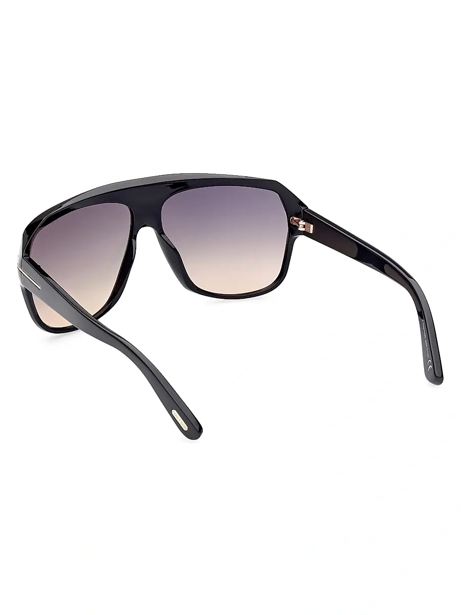TOM FORD Men's Hawkings-02 62MM Navigator Sunglasses - Shiny Black | Thumbnail 5 TOM FORD Men's Hawkings-02 62MM Navigator Sunglasses - Shiny Black | Thumbnail 5